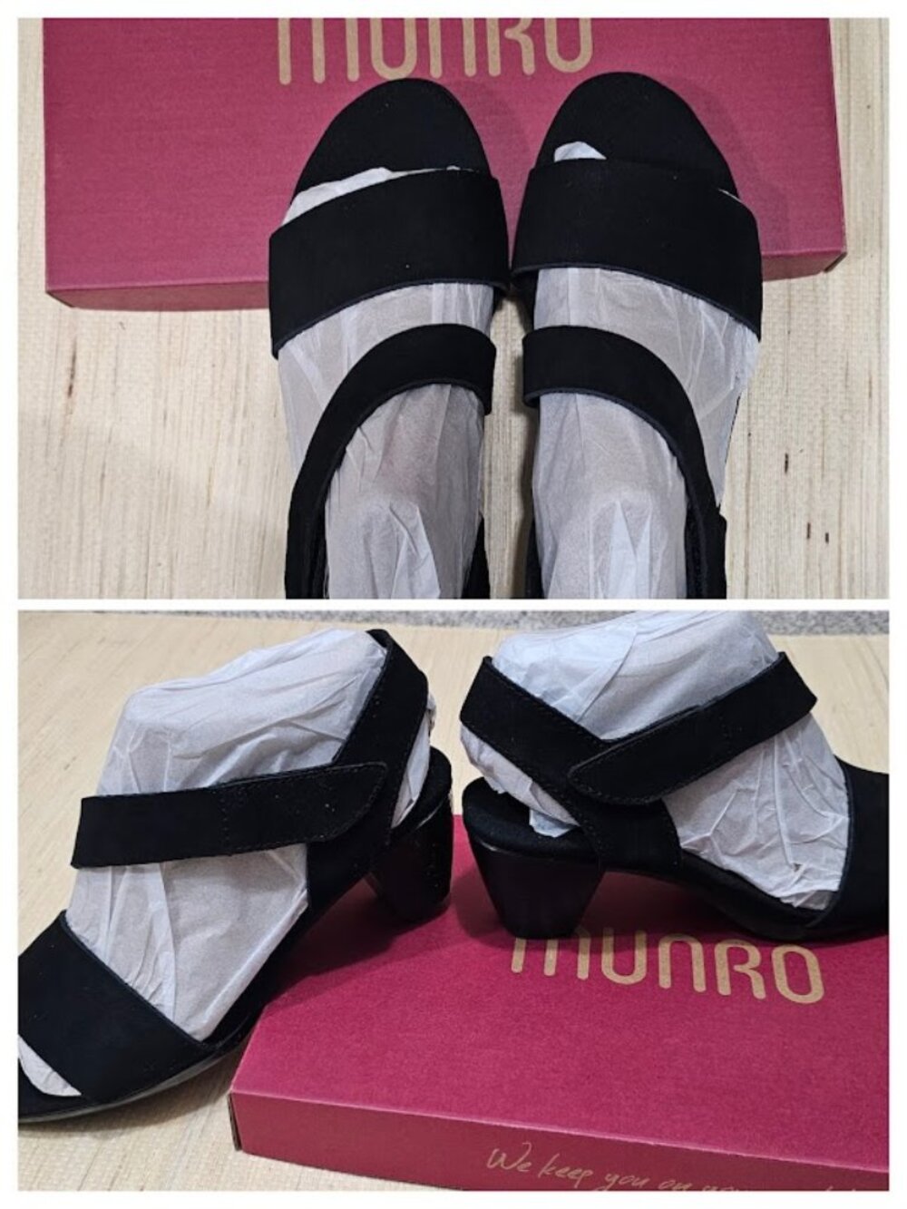 Munro Lucia in Black Nubuck - size 7.5 Wide
